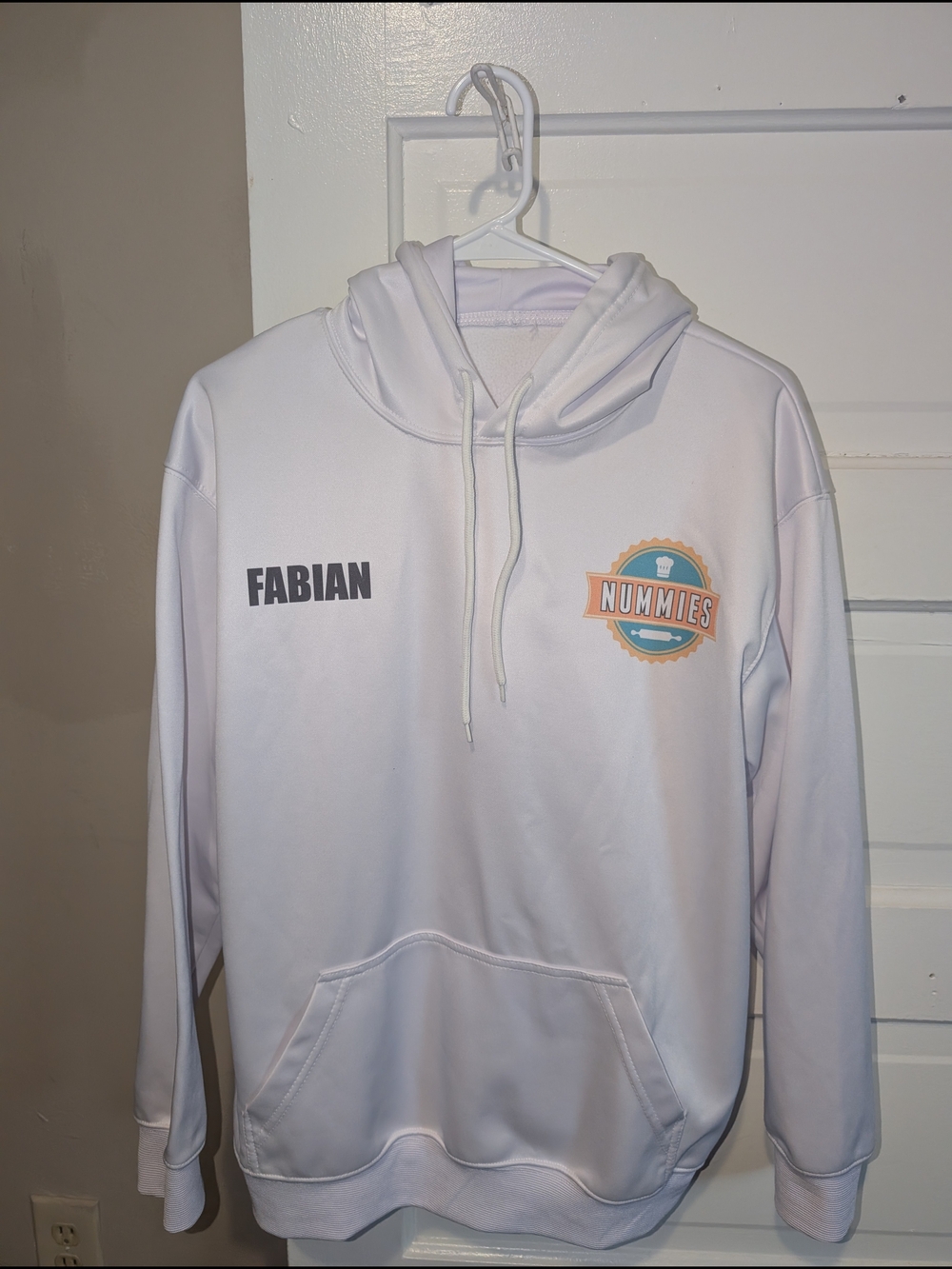 Nummies White Logo Hoodie with Name